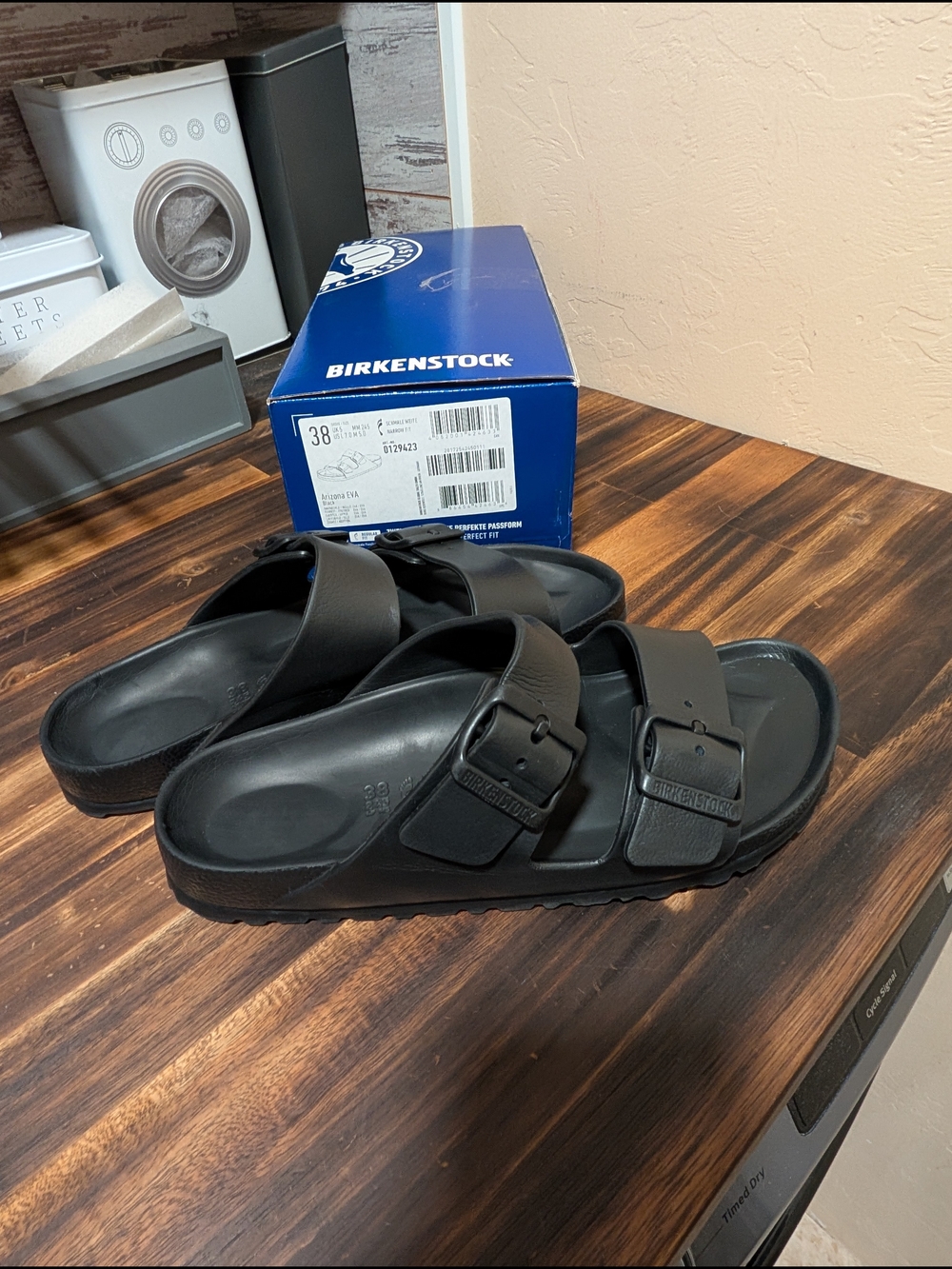 Unisex Birkenstock Arizona EVA Waterproof Sandals Black (Size 38) L-7 M-5 - Picture 6 of 16